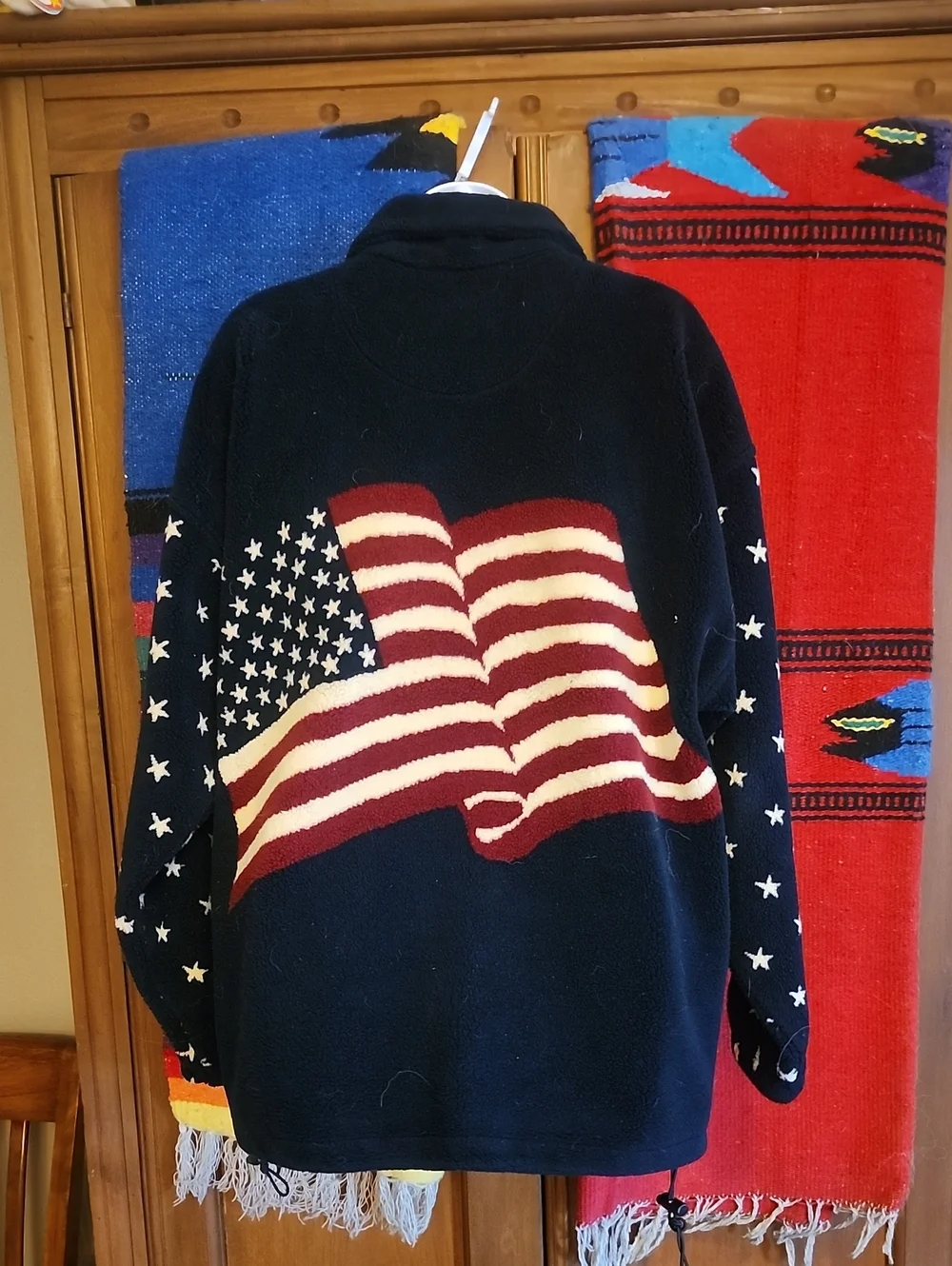 Bear Ridge Outfitters USA Navy Star-Print Fleece Jacket Size L